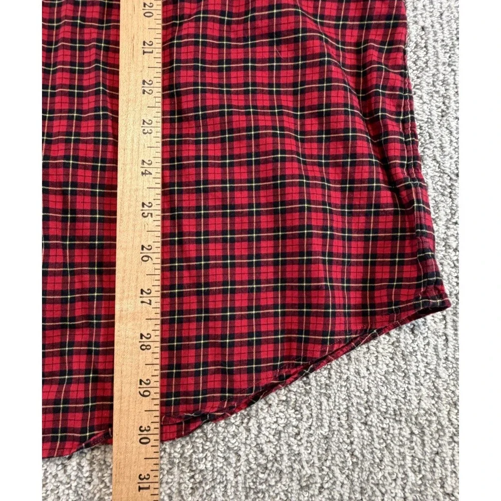 Polo Ralph Lauren Button Up Shirt Men's XL Red Black Plaid‎ Preppy Midweight